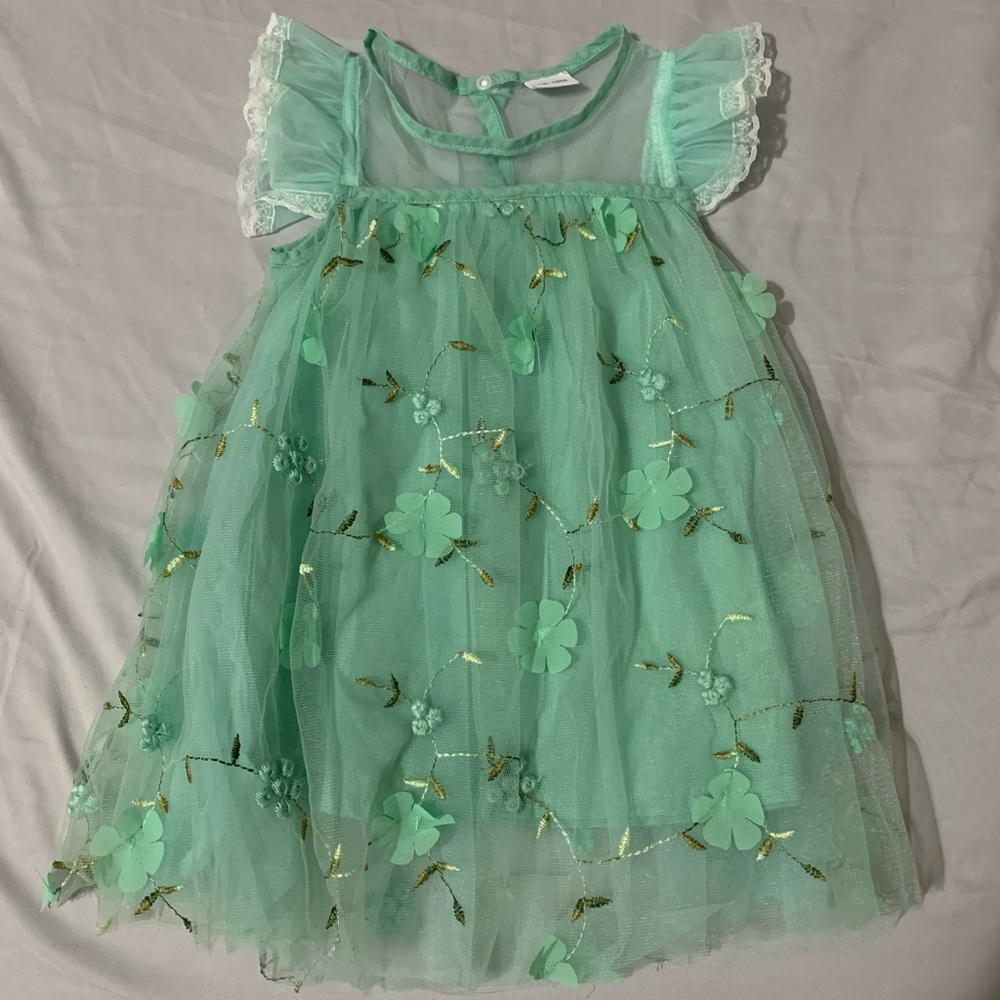 floral embroidered chiffon dress